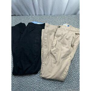 Peter Manning Men's Chinos Lot of 2 In Black & Khaki 31W x 29L Cotton Blend